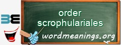 WordMeaning blackboard for order scrophulariales